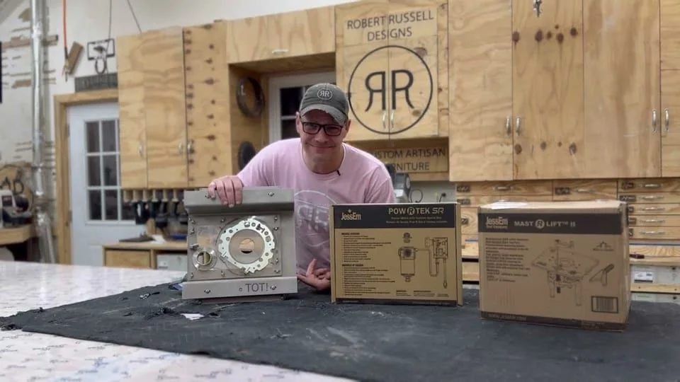 Still from the film “Rebuilding the router sled”.