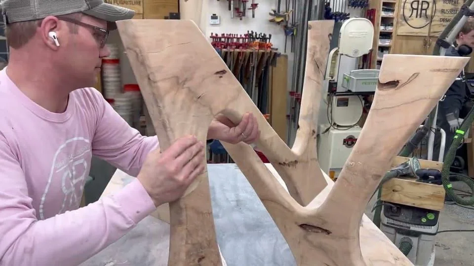 Still from the film “Building the Infinity table in live edge and epoxy”.