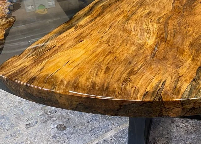 Sycamore Slab Round Ecopoxy Epoxy Resin Table Full Custom Image